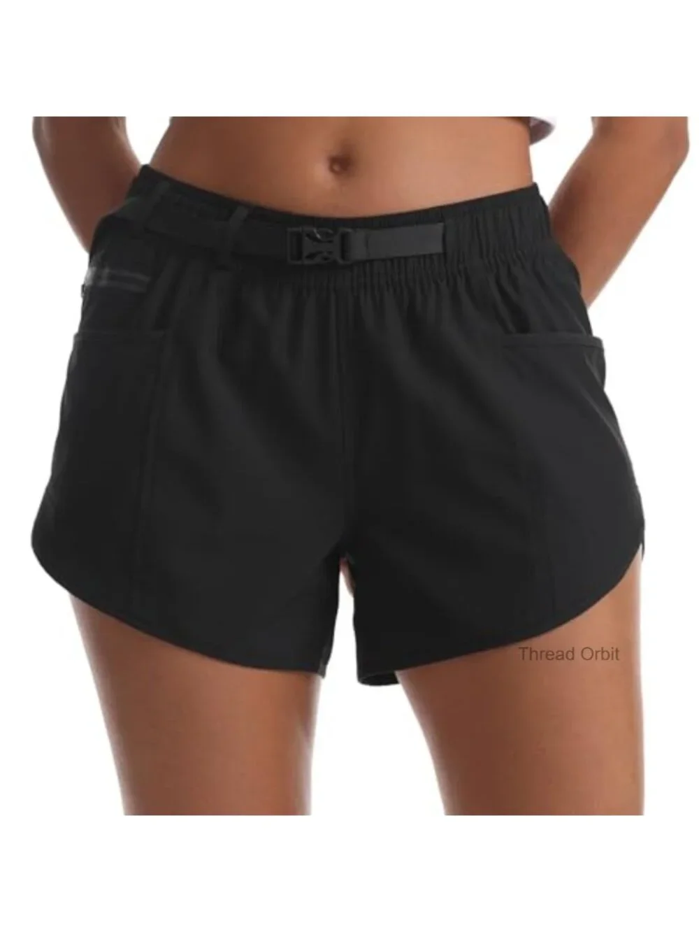 Women's Quick-Dry Hiking Shorts with Liner, 3 Pockets, Adjustable Belted Fit